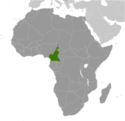 Locator map for Cameroon