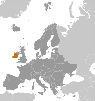 Locator map for Ireland