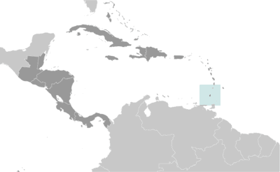 Locator map for Grenada