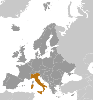 Locator map for Italy