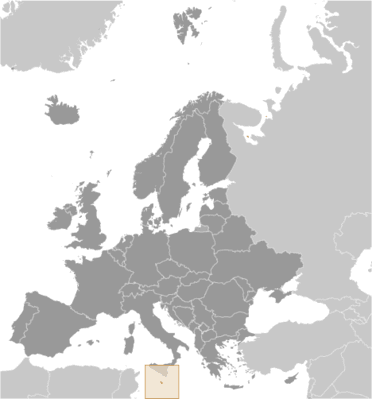 Locator map for Malta