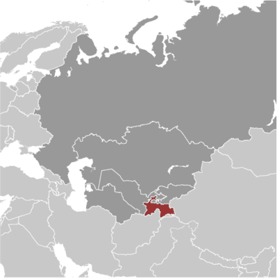 Locator map for Tajikistan