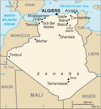 Map for Algeria