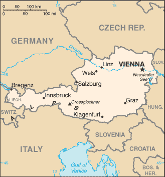 Map for Austria