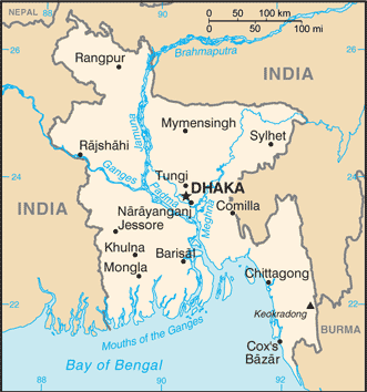 Map for Bangladesh