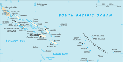 Map for Solomon Islands