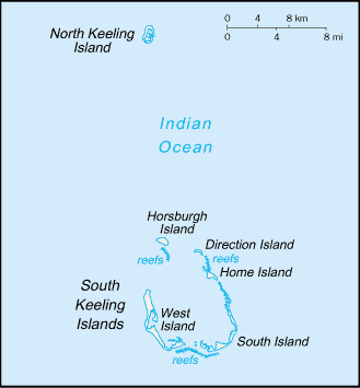 Map for Cocos (Keeling) Islands