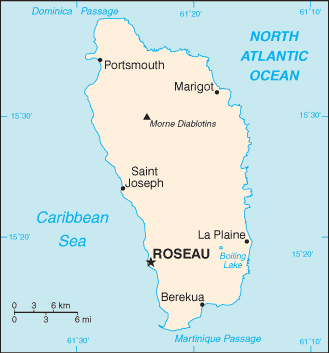 Map for Dominica