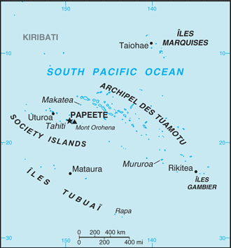 Map for French Polynesia