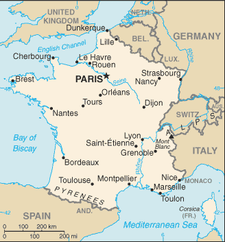 Map for France