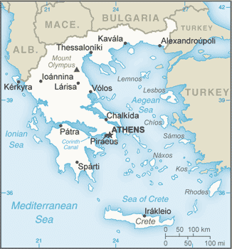 Map for Greece