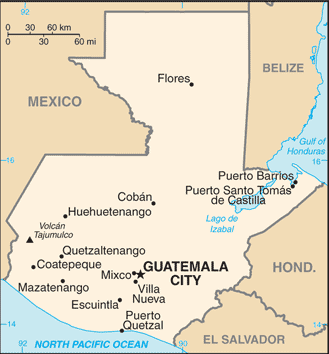 Map for Guatemala