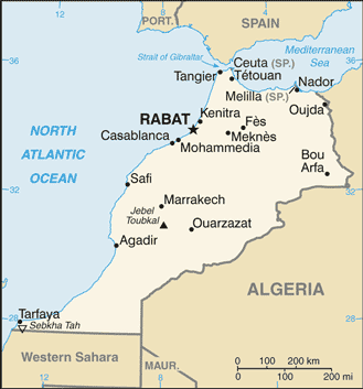 Map for Morocco