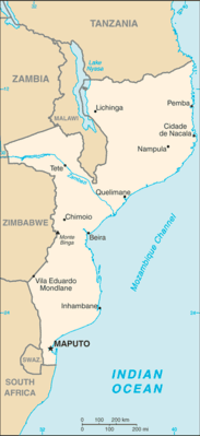 Map for Mozambique
