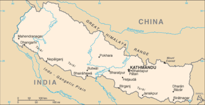 Map for Nepal