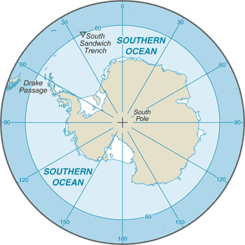 Map for Southern Ocean