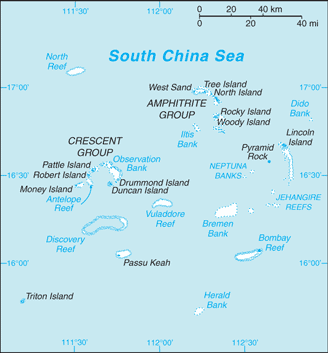 Map for Paracel Islands