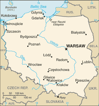 Map for Poland