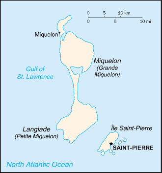 Map for Saint Pierre and Miquelon
