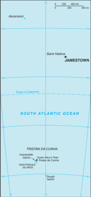 Map for Saint Helena, Ascension, and Tristan da Cunha
