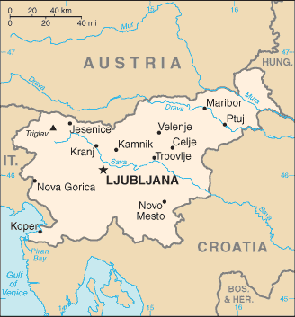 Map for Slovenia