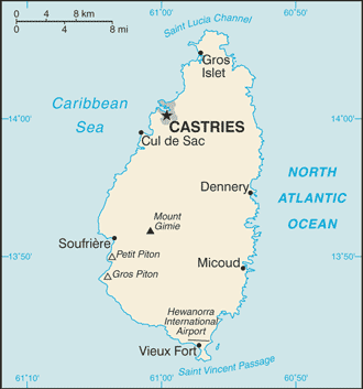 Map for Saint Lucia