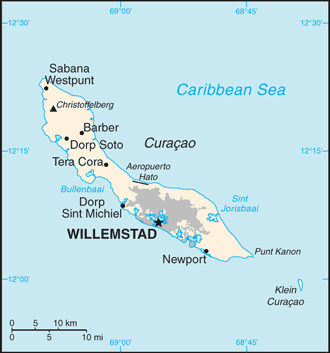 Map for Curacao