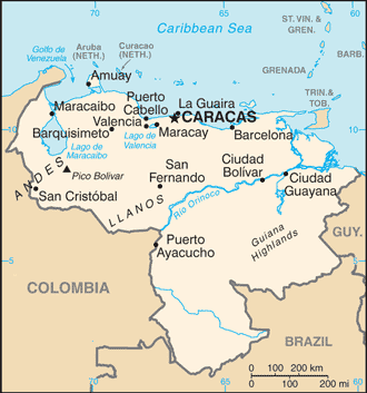 Map for Venezuela