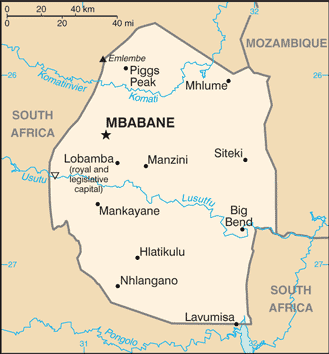 Map for Eswatini