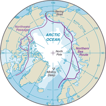 Map for Arctic Ocean