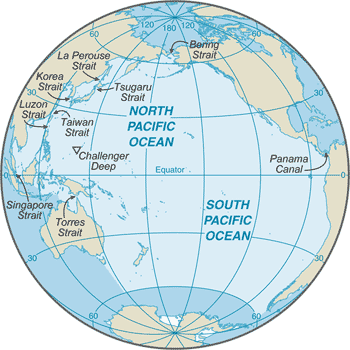 Map for Pacific Ocean