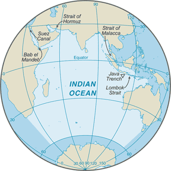Map for Indian Ocean