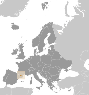 Map showing the location of Andorra