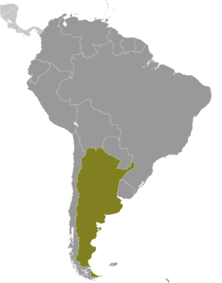Map showing the location of Argentina
