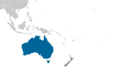 Map showing the location of Australia