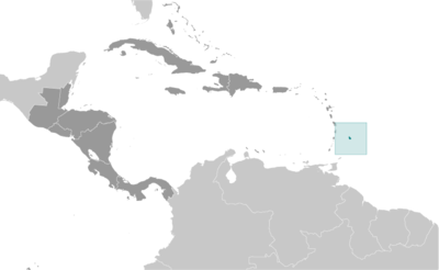 Map showing the location of Barbados