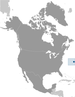 Map showing the location of Bermuda