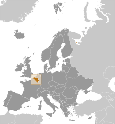 Map showing the location of Belgium