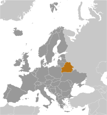 Map showing the location of Belarus