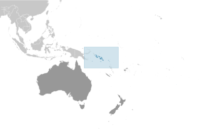 Map showing the location of Solomon Islands