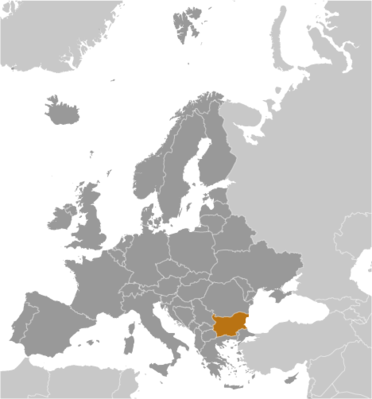 Map showing the location of Bulgaria