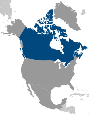 Map showing the location of Canada