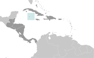 Map showing the location of Cayman Islands
