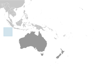Map showing the location of Cocos (Keeling) Islands