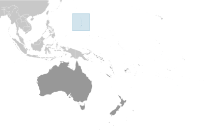 Map showing the location of Northern Mariana Islands