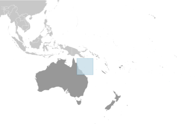 Map showing the location of Coral Sea Islands