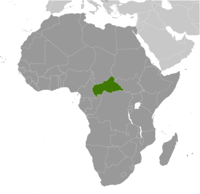 Map showing the location of Central African Republic
