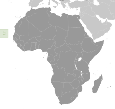 Map showing the location of Cabo Verde