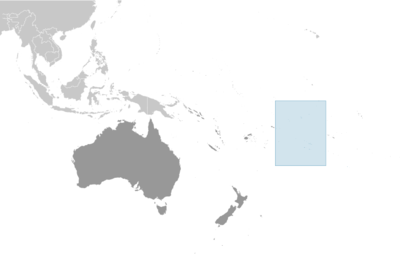 Map showing the location of Cook Islands