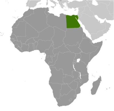 Map showing the location of Egypt